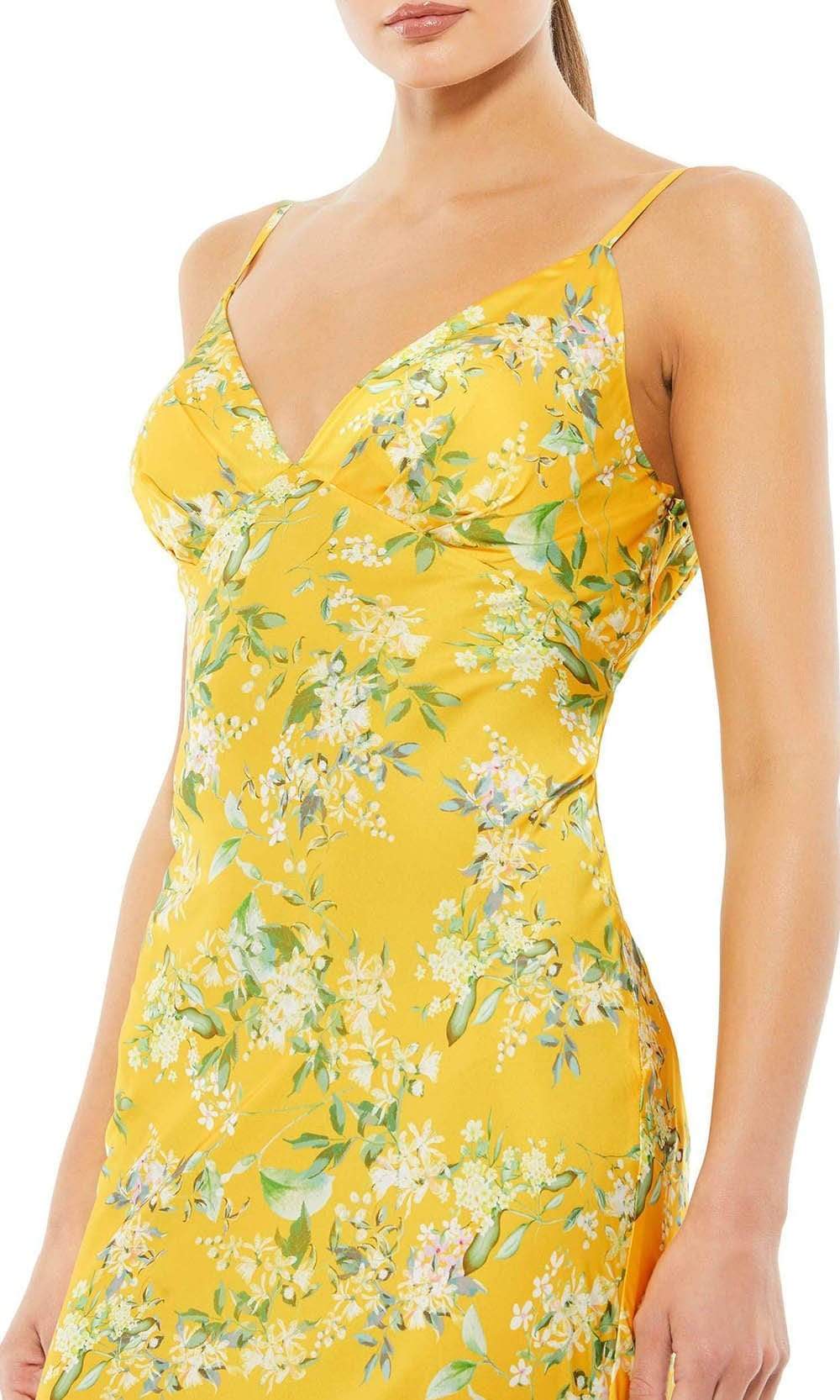 Ieena Duggal - 55396I Floral Printed V Neck Fresh Dress Evening Dresses