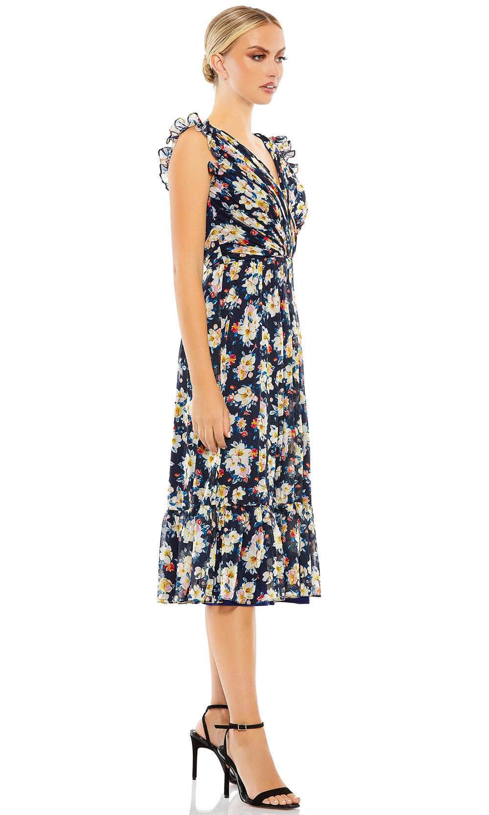 Ieena Duggal 55665 - Ruffle Trimmed Floral Cocktail Dress Special Occasion Dress