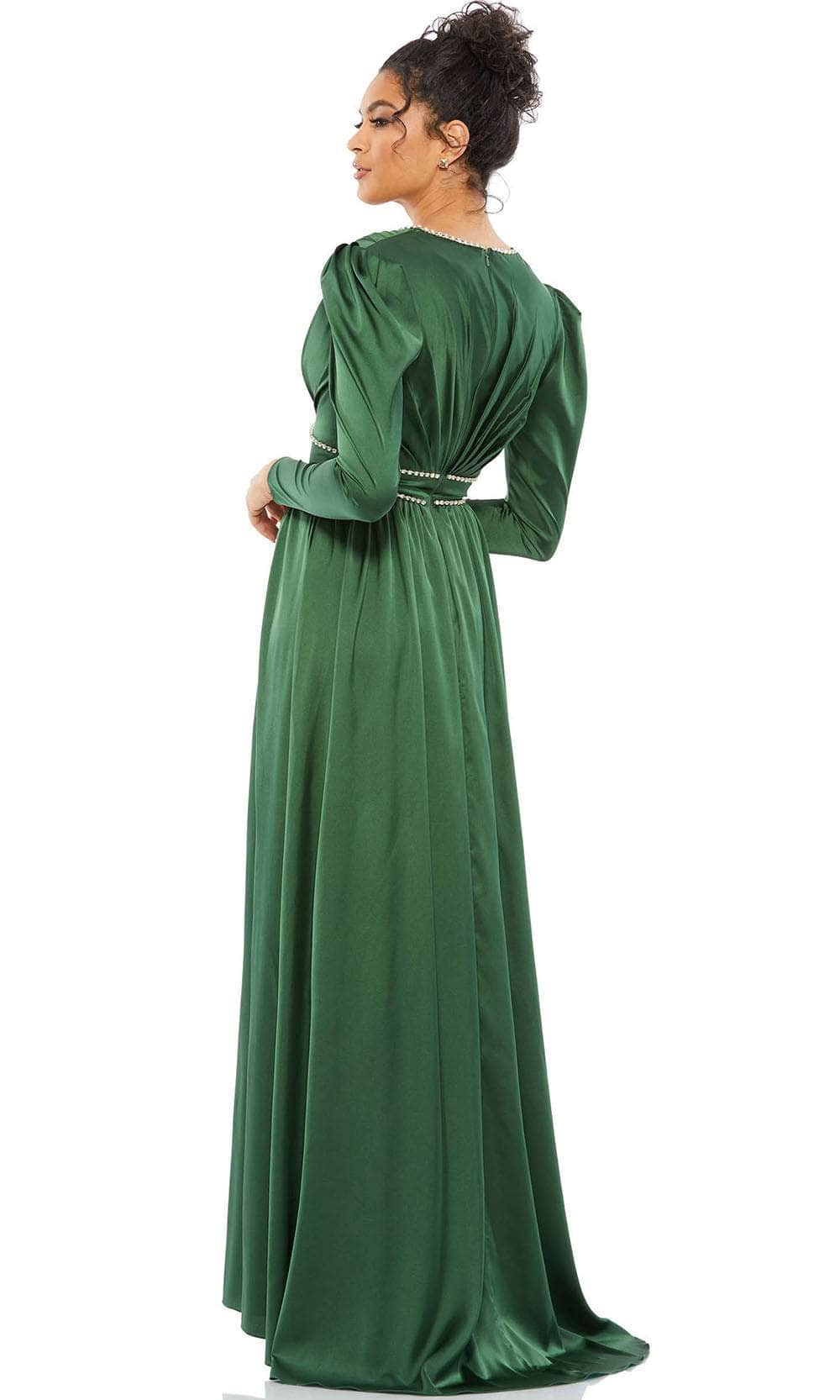 Ieena Duggal 55702 - Puffed Sleeve Evening Gown With Slit Special Occasion Dress