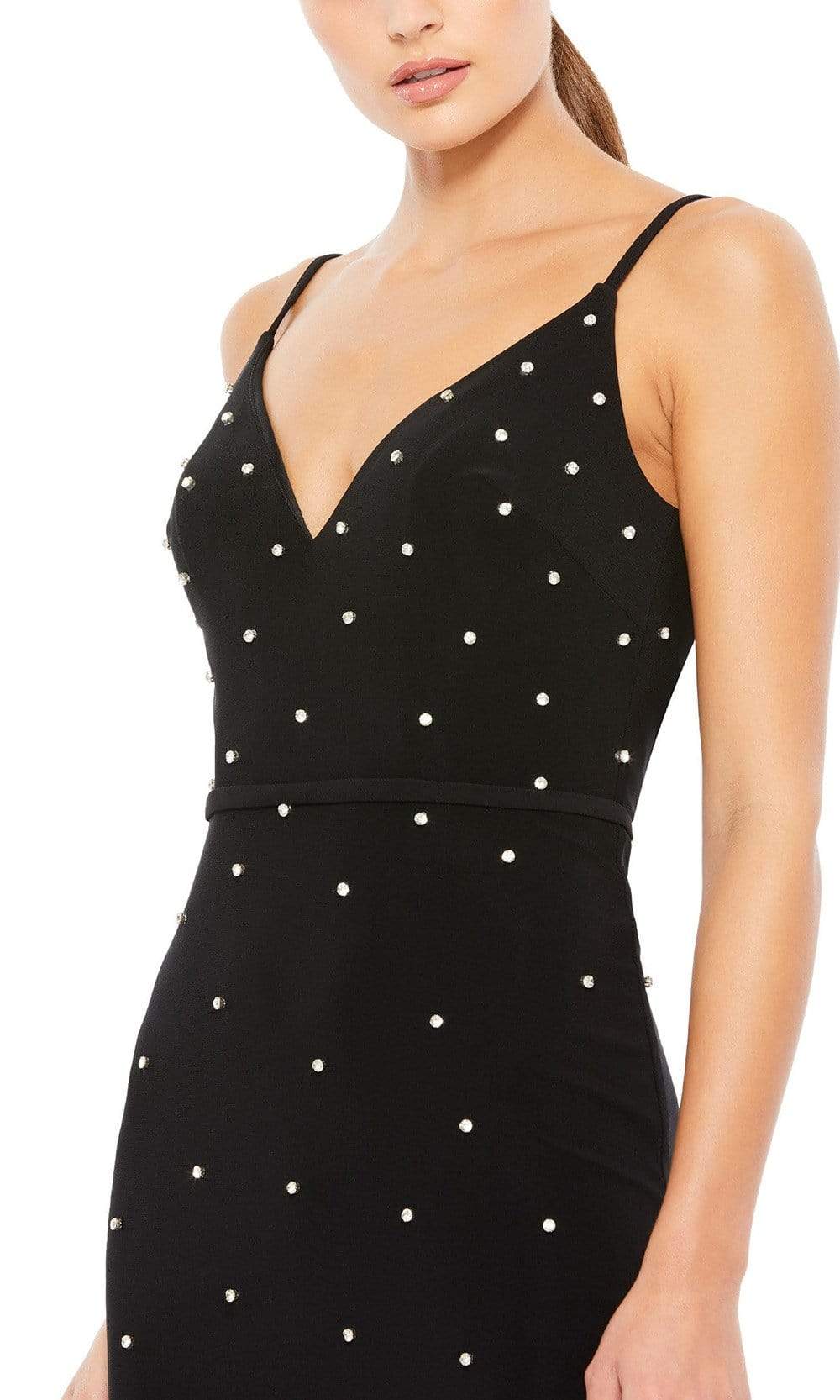 Ieena Duggal - 67812 Polka Dotted Open Back Column Dress Evening Dresses