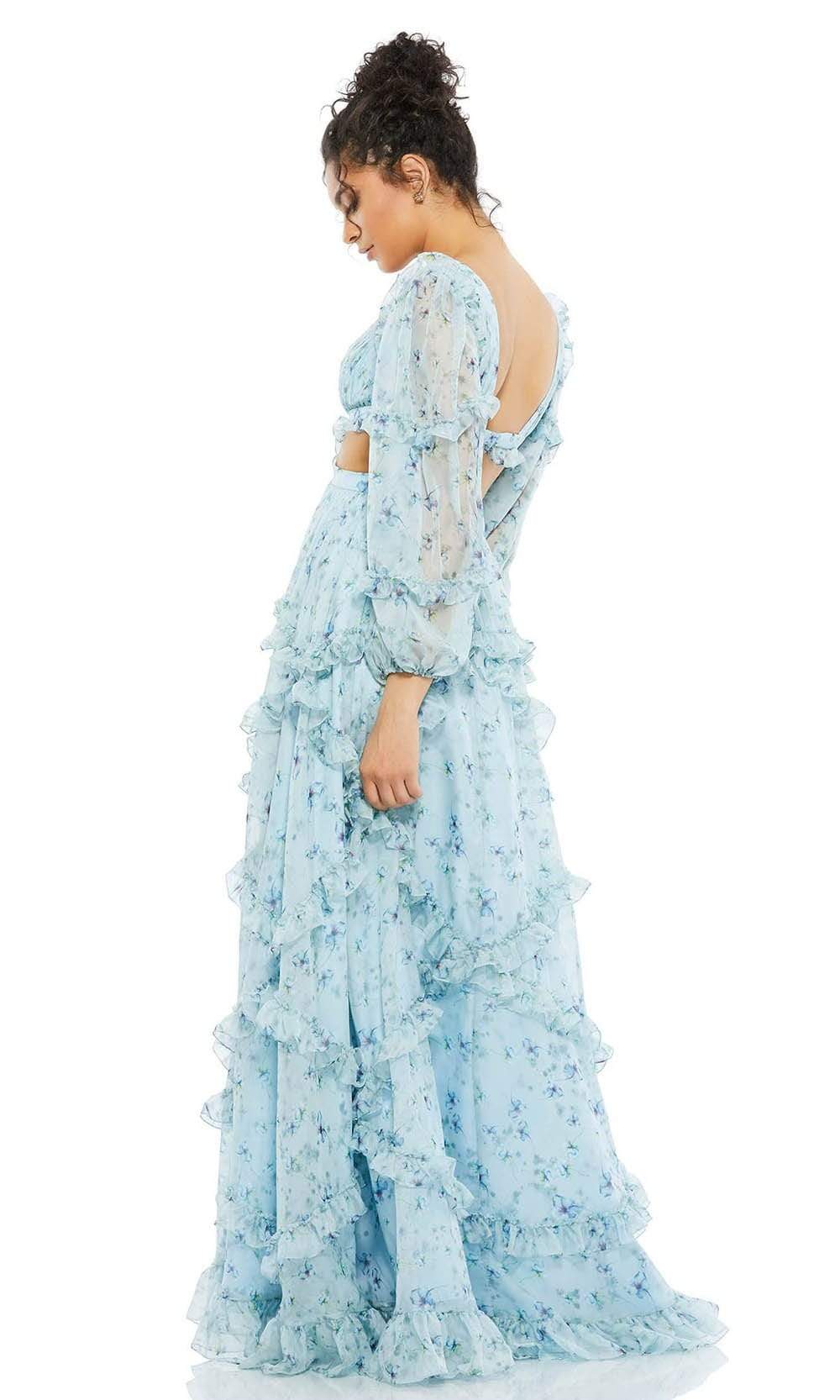 Ieena Duggal - 67949I Ruffle Rich Floral Enchanting Dress Maxi Dresses