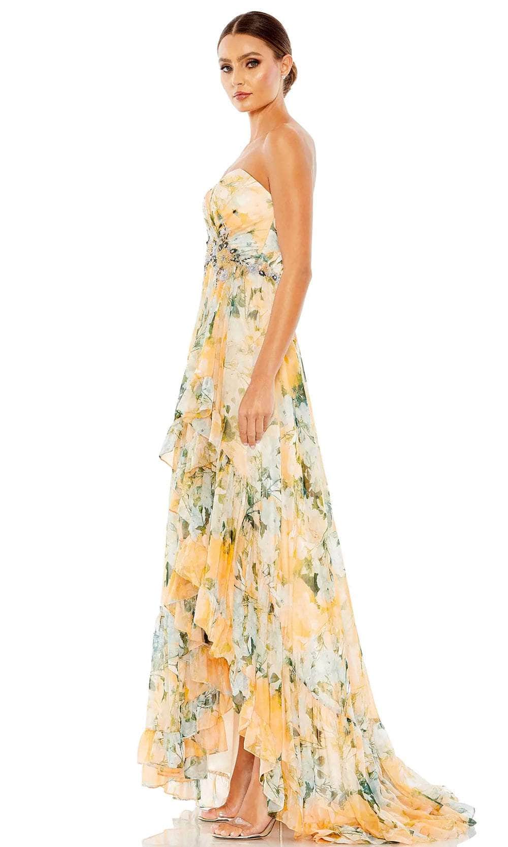 Ieena Duggal 68117 - Strapless Printed Chic Gown Evening Dresses