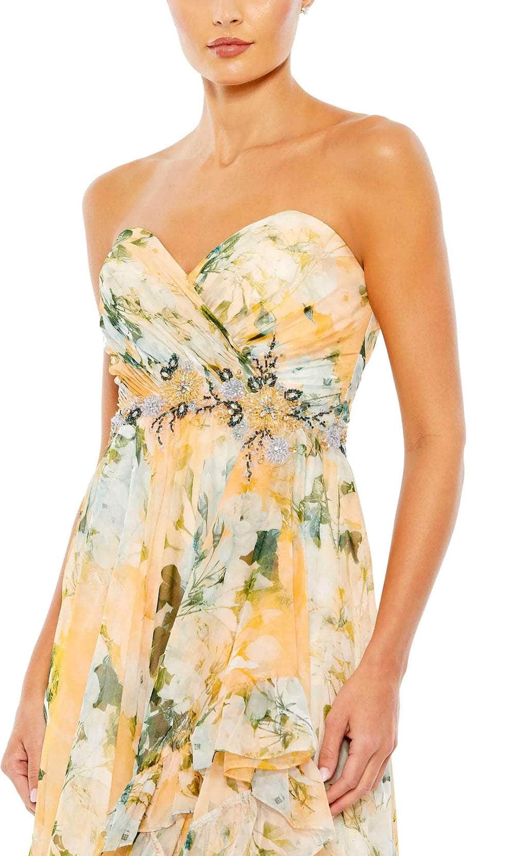 Ieena Duggal 68117 - Strapless Printed Chic Gown Evening Dresses