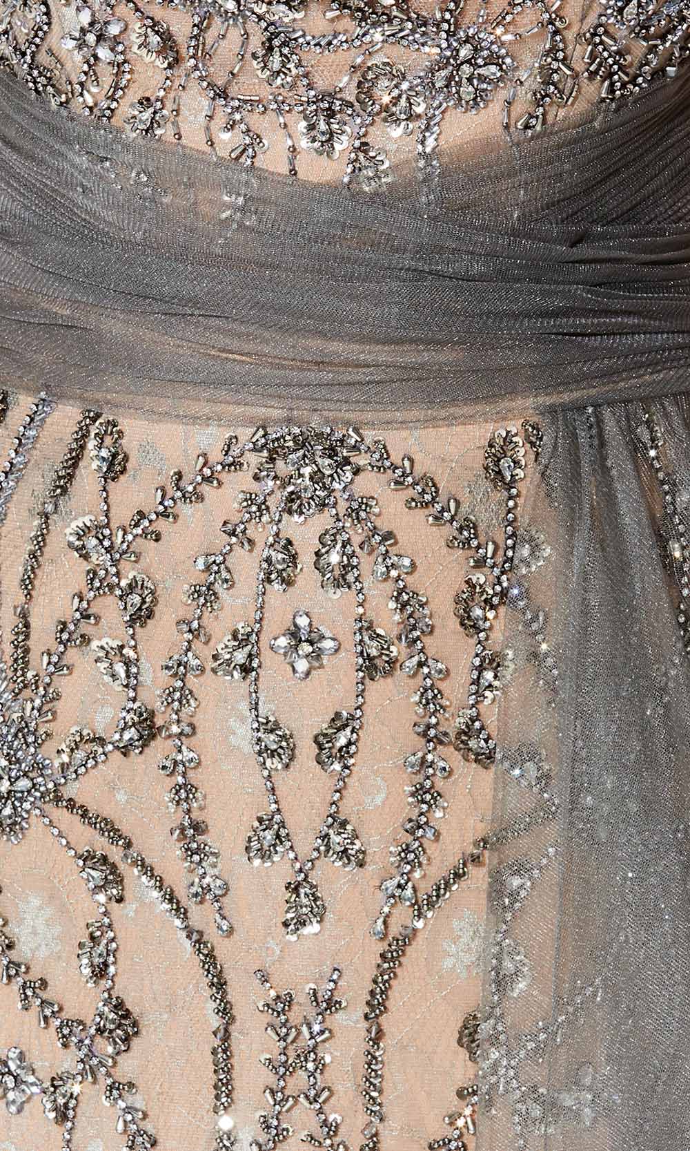 Ivonne D 122D62 - Beaded Tulle Overskirt Sheath Gown Mother of the Bride Dresses