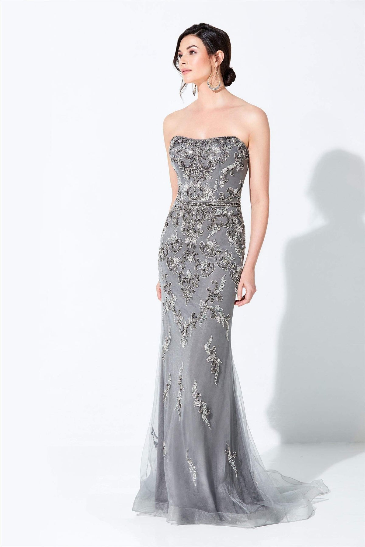 Ivonne D by Mon Cheri - 120D06 Strapless Straight Across Long Dress Evening Dresses