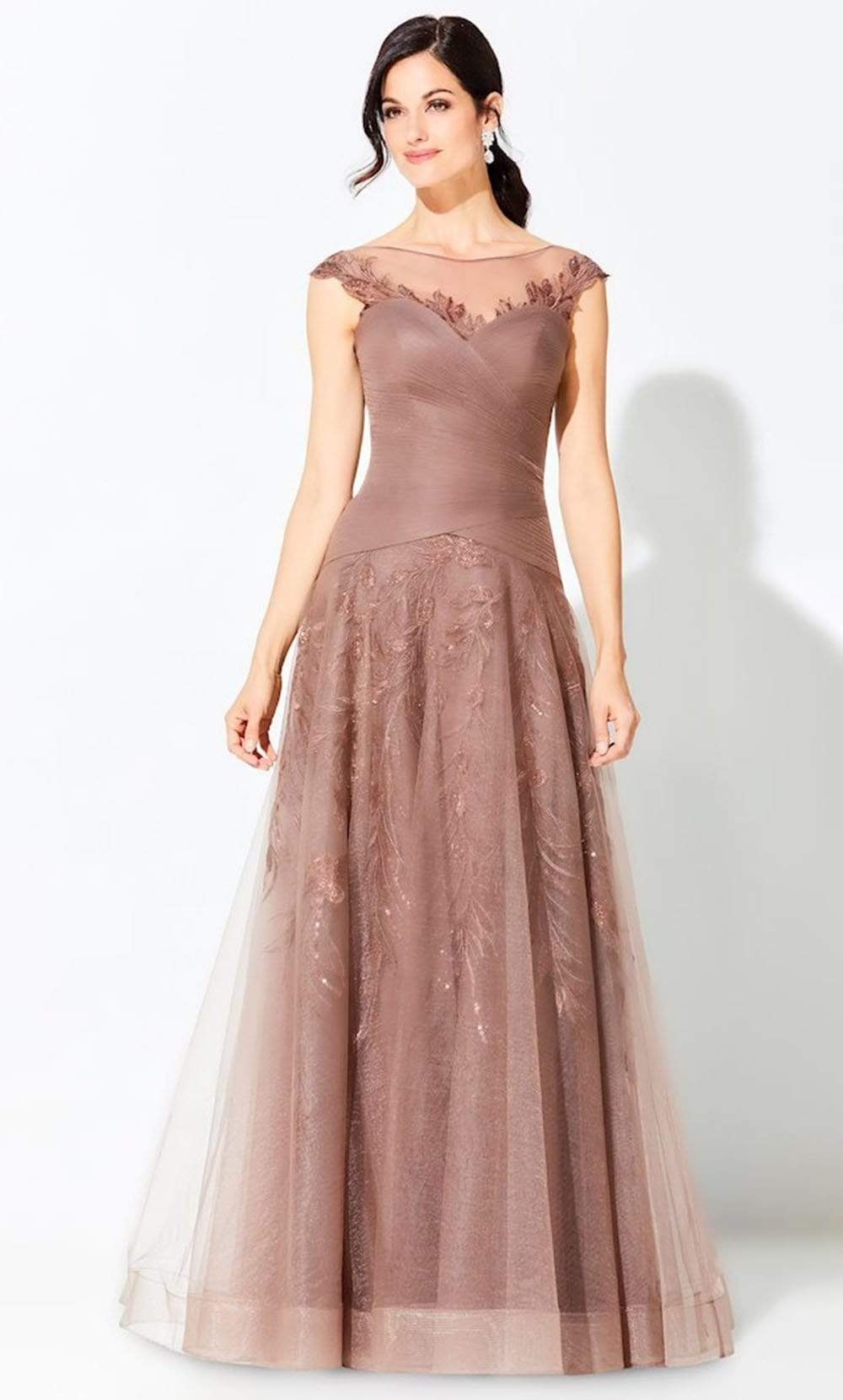 Ivonne D by Mon Cheri - 220D28 Ruched A-Line Gown Evening Dresses 4 / Dark Mink