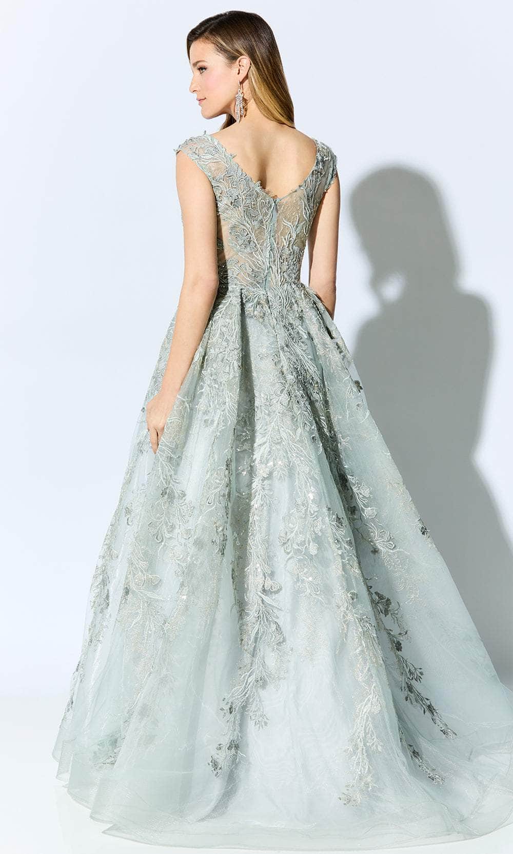Ivonne D for Mon Cheri ID903 - Laced Appliqued Evening Gown Special Occasion Dress