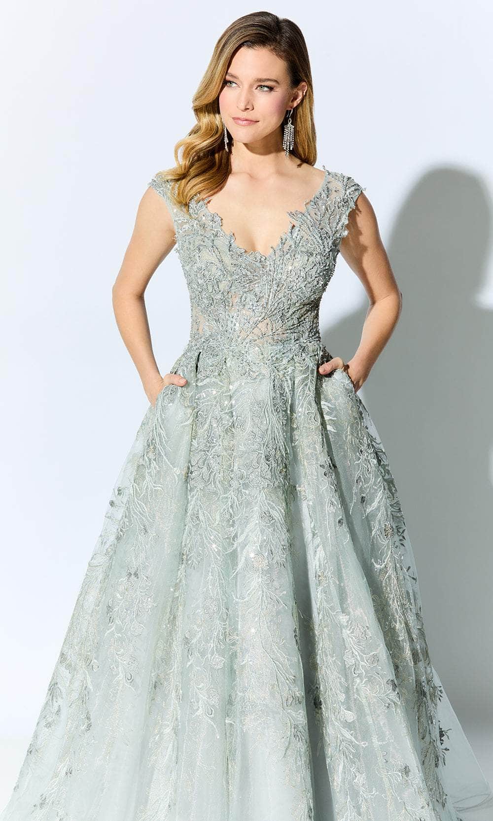 Ivonne D for Mon Cheri ID903 - Laced Appliqued Evening Gown Special Occasion Dress