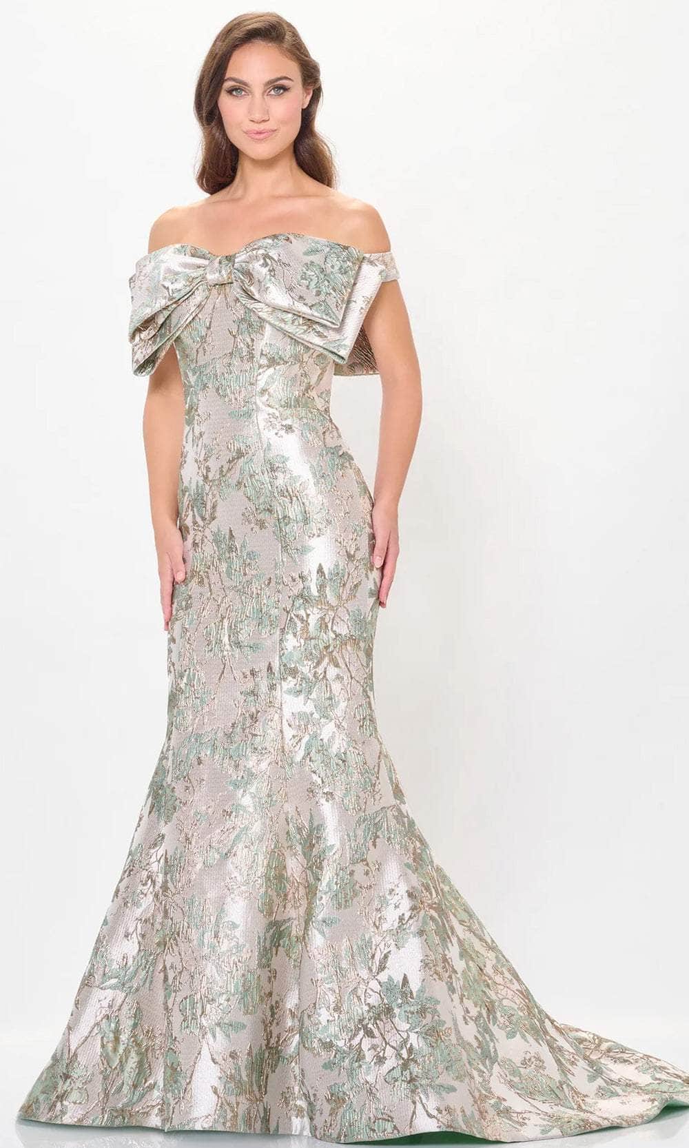Ivonne D ID6203 - Brocade Trumpet Evening Gown ADASA Ivonne D ID6203 - Brocade Trumpet Evening Gown ADASA