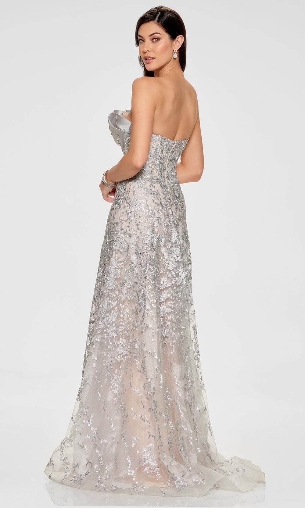 Ivonne D ID804 - Embroidered Straight Across A-Line Gown Special Occasion Dress