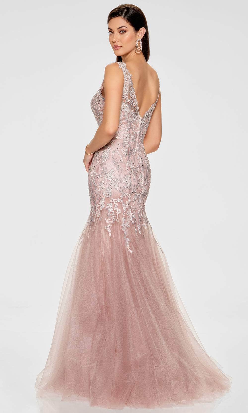 Ivonne D ID805 - Glamorous Mermaid Gown with Illusion Sleeves Special Occasion Dress