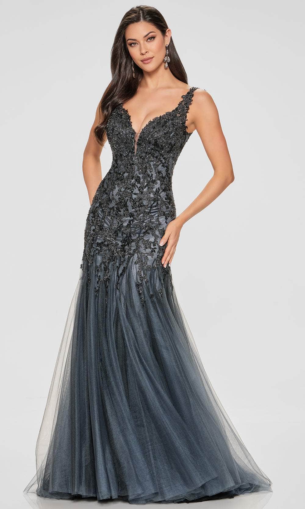 Ivonne D ID805 - Glamorous Mermaid Gown with Illusion Sleeves Special Occasion Dress