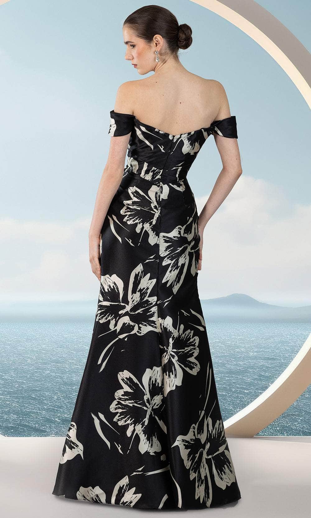 Janique 2512 - Floral Off Shoulder Evening Dress Evening Dresses
