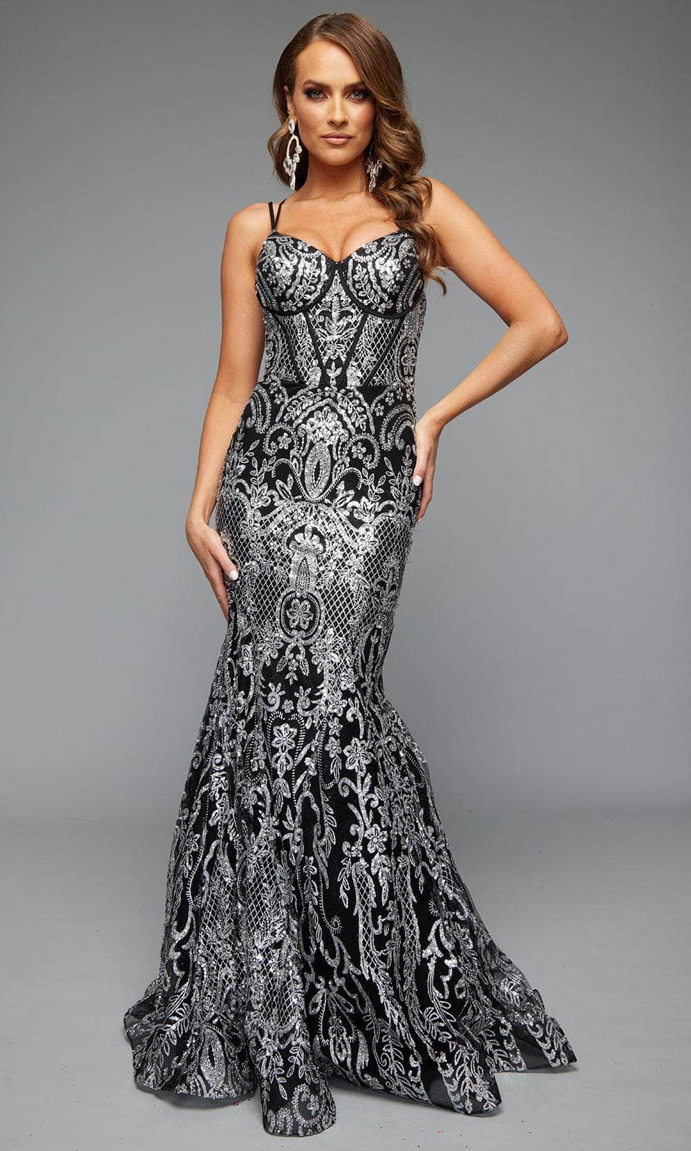 Jasz Couture Dress 7648 Black/Silver / 6 Jasz Couture Dress 7648 Black/Silver / 6