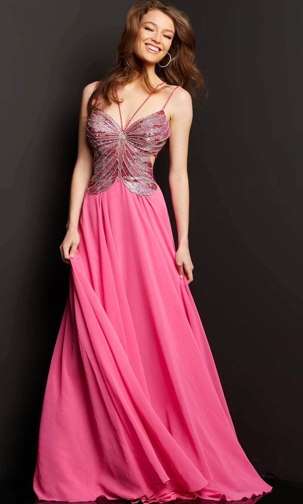 white christmas dresses Jovani 43842 Size 4 Yellow Long Maxi Slit A Line Backless Prom Dress Corset Chiffon Off The Shoulder Formal Gown main image 1