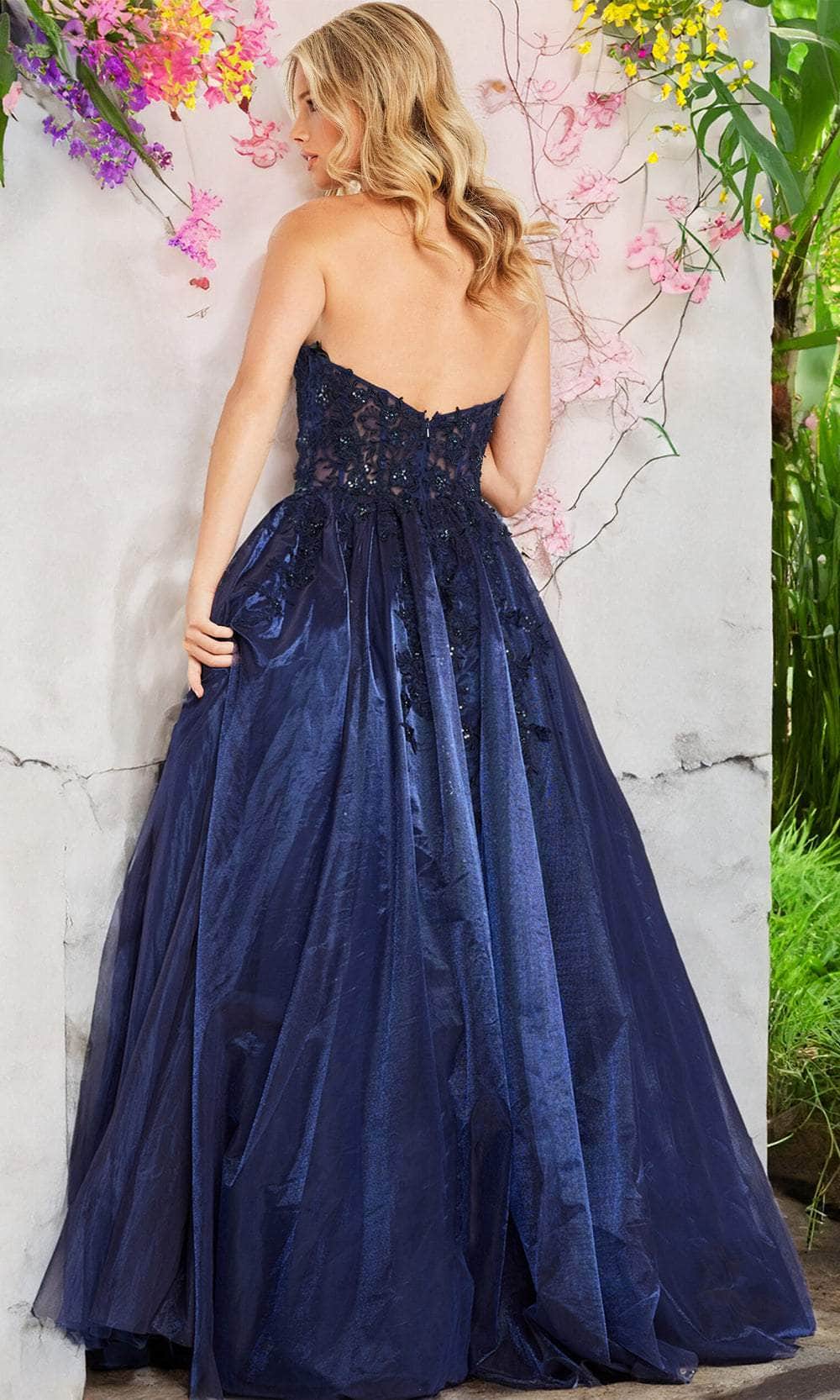 Jovani 00915 - Strapless Embroidered Prom Dress Prom Dresses