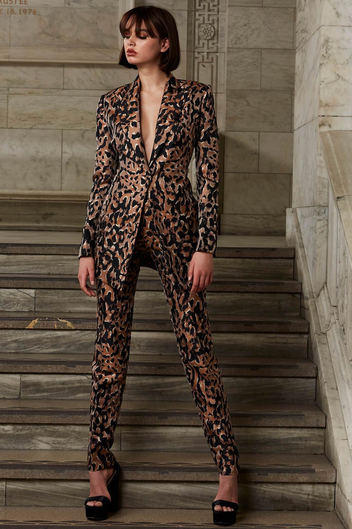 Jovani - 03840 Two-Piece Animal Print Pantsuit Evening Dresses