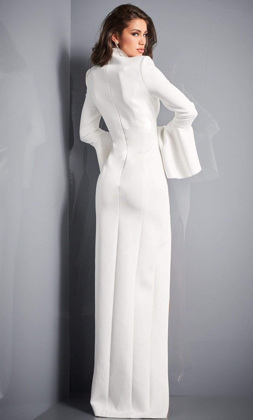 Jovani - 04240 Bell Sleeve High Slit Scuba Evening Dress Evening Dresses