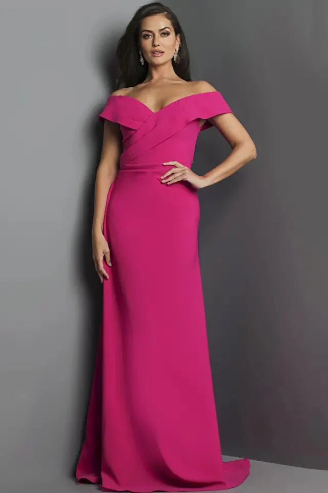 Jovani - 06746 Off-Shoulder A-line Mother of the Groom Gown Evening Dresses