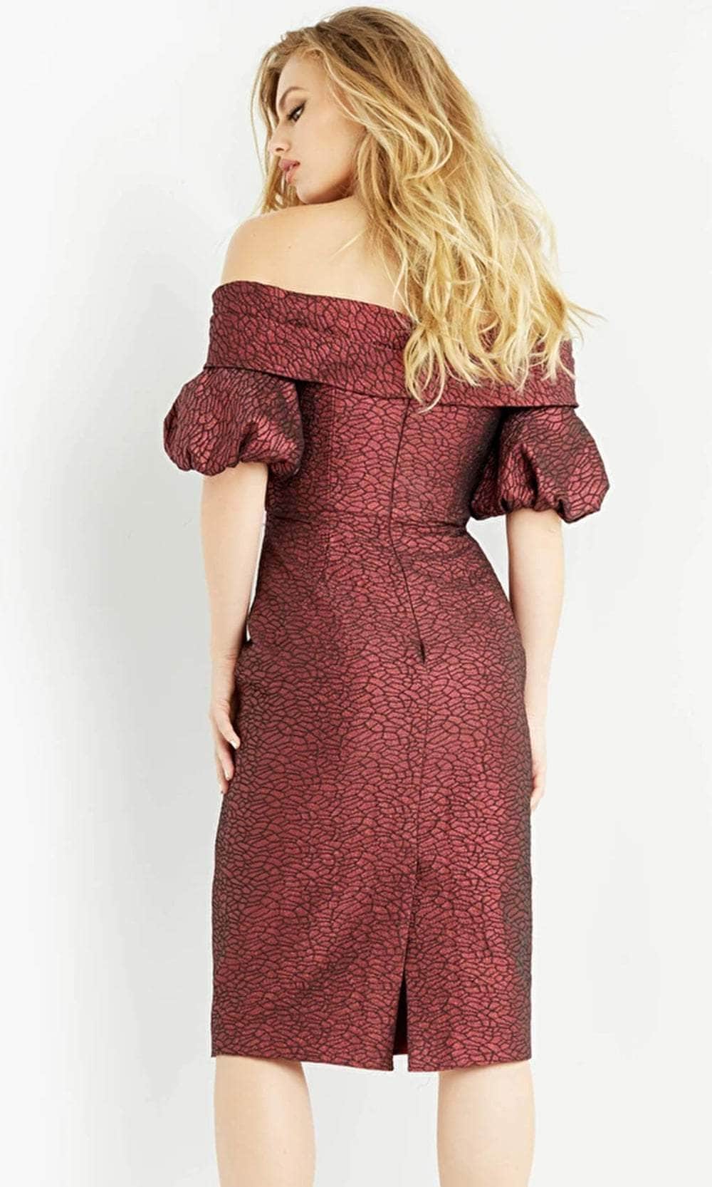 Jovani 06833 - Off Shoulder Puff Sleeves Formal Dress Cocktail Dresses