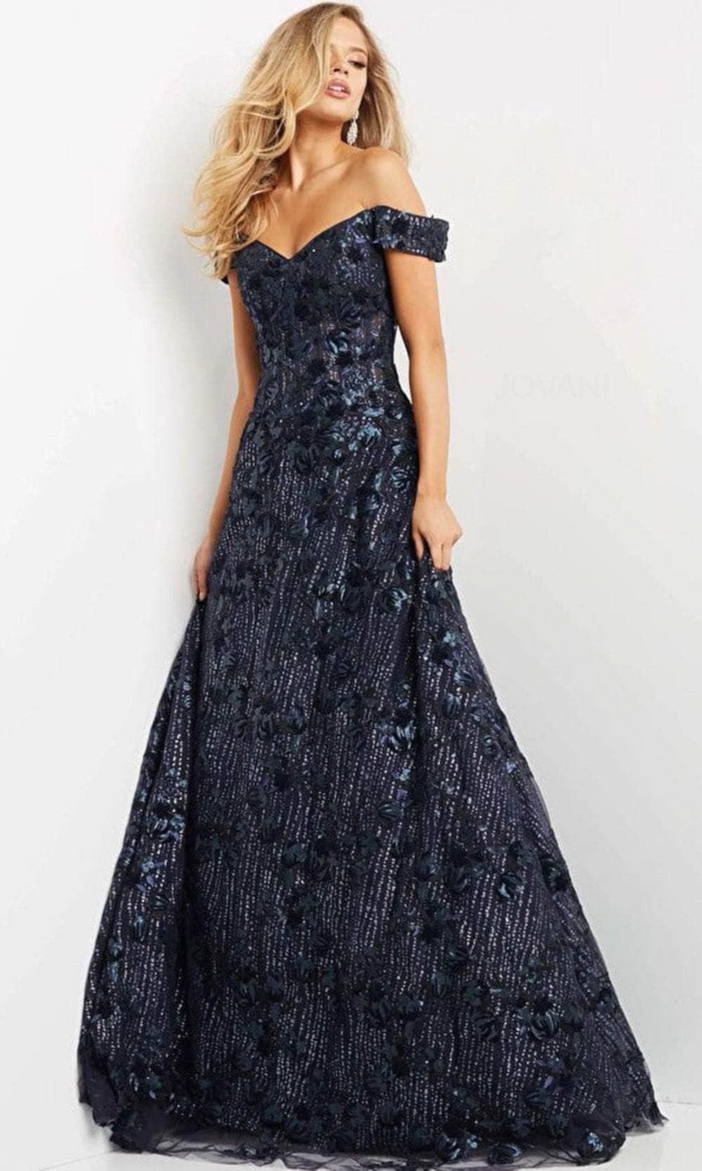 Jovani 07162 - Off-shoulder Sweetheart Neck Evening Gown Prom Dresses