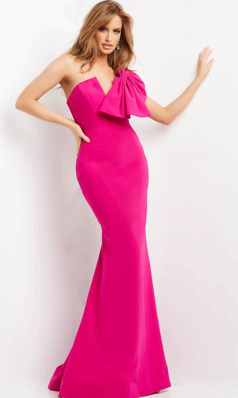 Jovani 07306 - Bow Accented Mermaid Evening Dress Prom Dresses