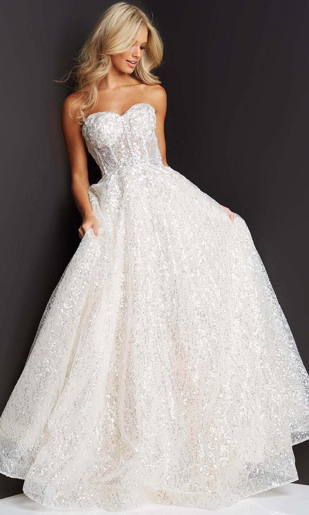 Jovani 08417 Embellished Long Wedding Dress - Ivory / 22 Jovani 08417 Embellished Long Wedding Dress - Ivory / 22