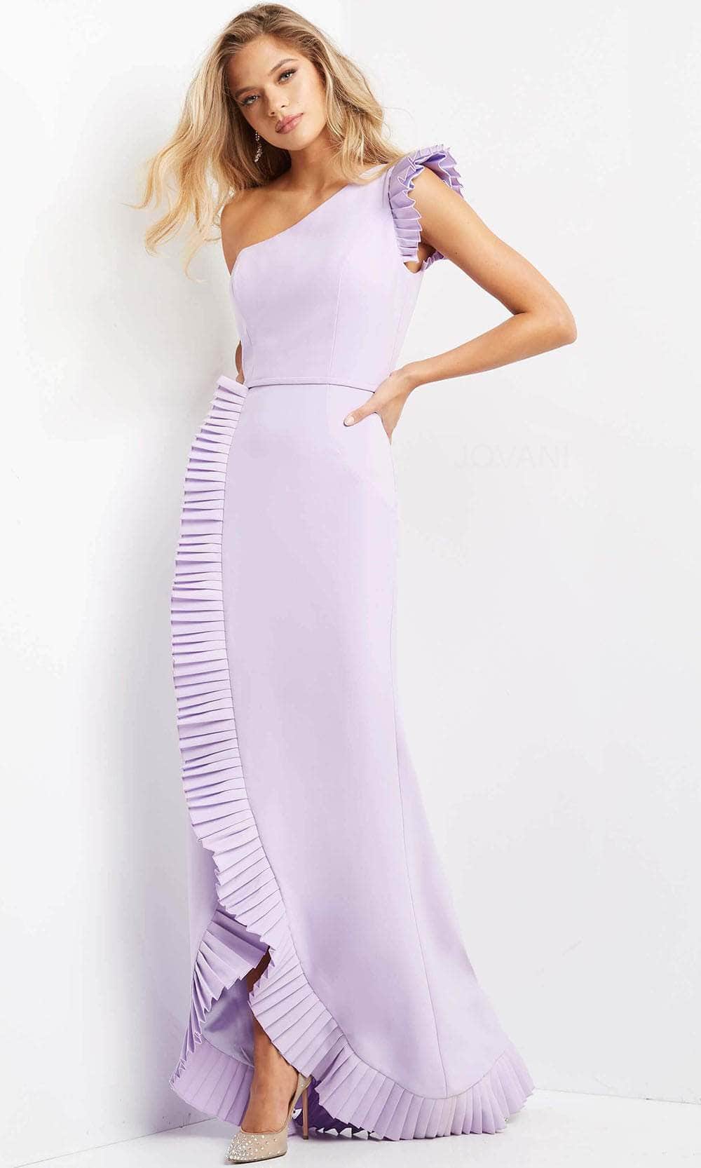 Jovani 08527 - Pleat-Trimmed Sheath Evening Dress Prom Dresses