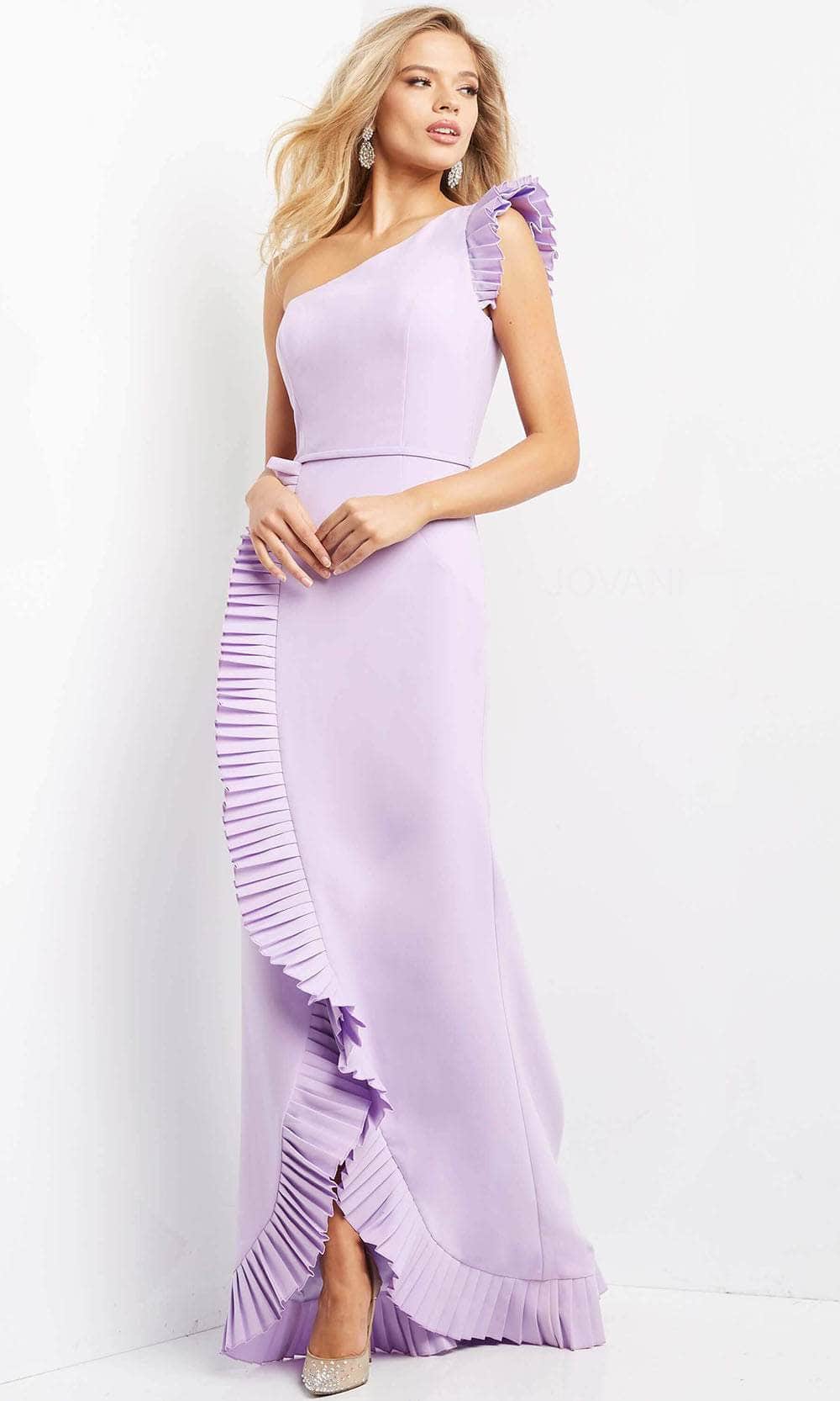 Jovani 08527 - Pleat-Trimmed Sheath Evening Dress Prom Dresses