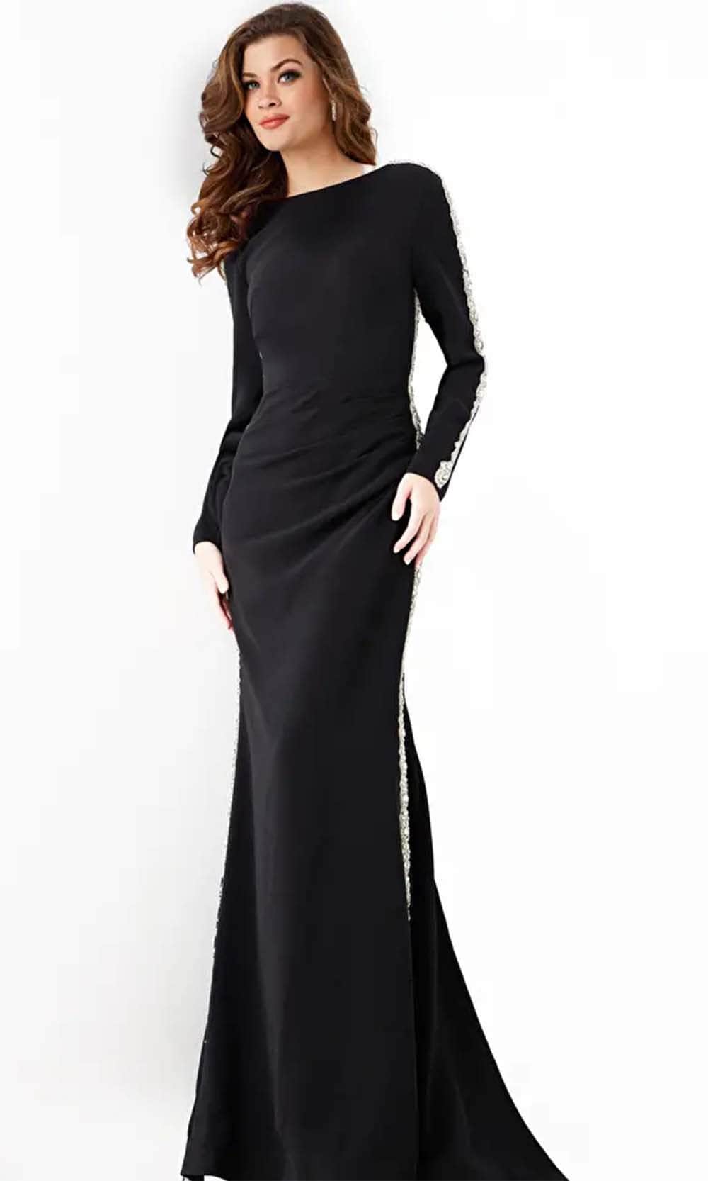 Satin Dress Jovani 48891 Used Jovani 4062 Size 14 Black White Dress Long Sleeve Evening Gown Satin Dress Jovani 48891 Used Jovani 4062 Size 14 Black White Dress Long Sleeve Evening Gown