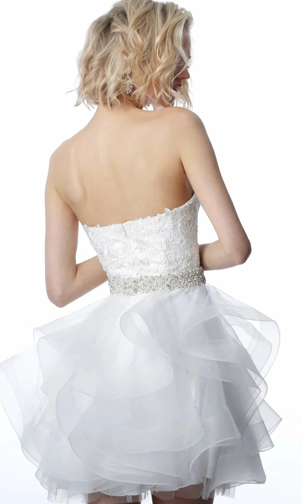 Jovani 3099 - Short A-line Dress with Rhinestone Waistband Cocktail Dresses