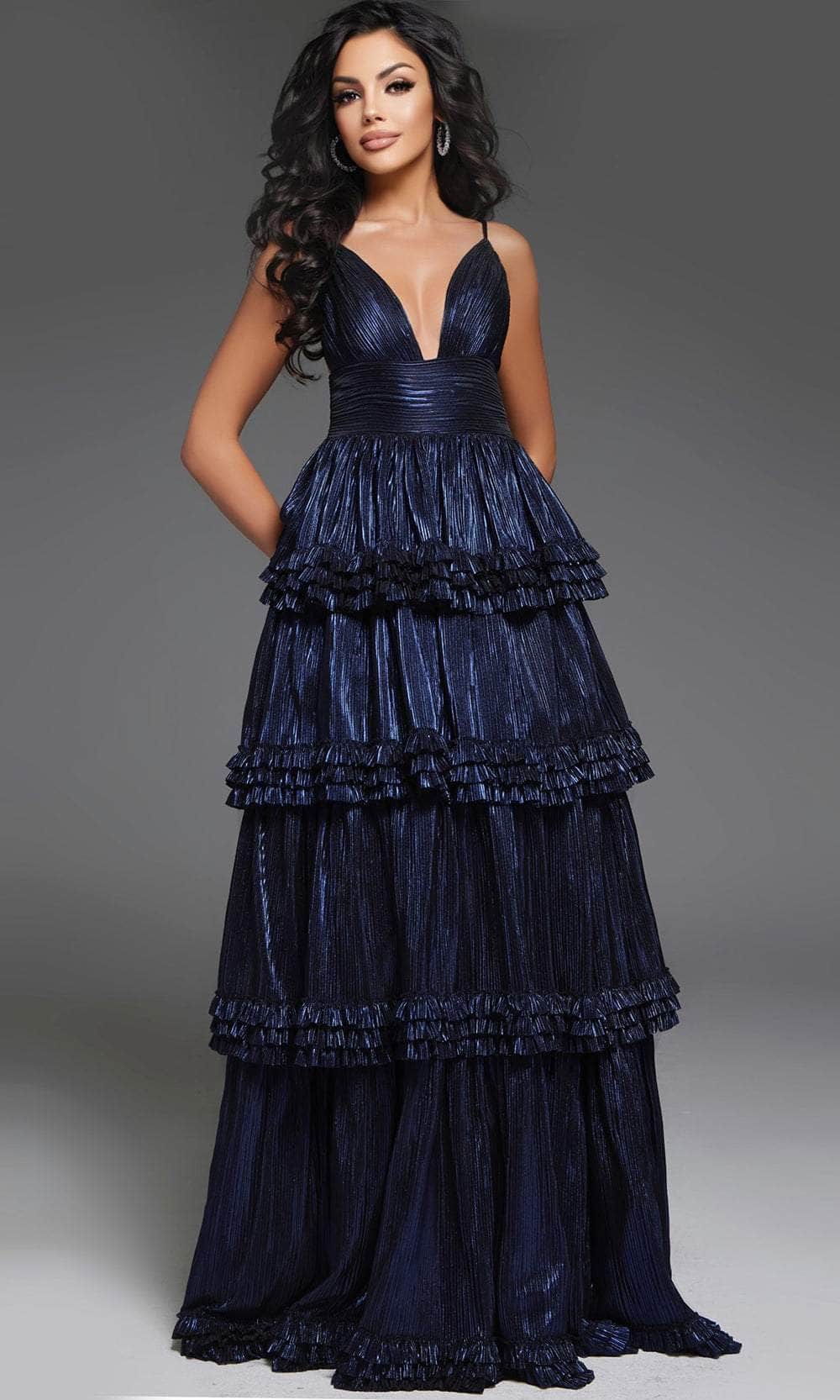 Jovani 38296 - Sleeveless Tiered Skirt Prom Gown Prom Dresses