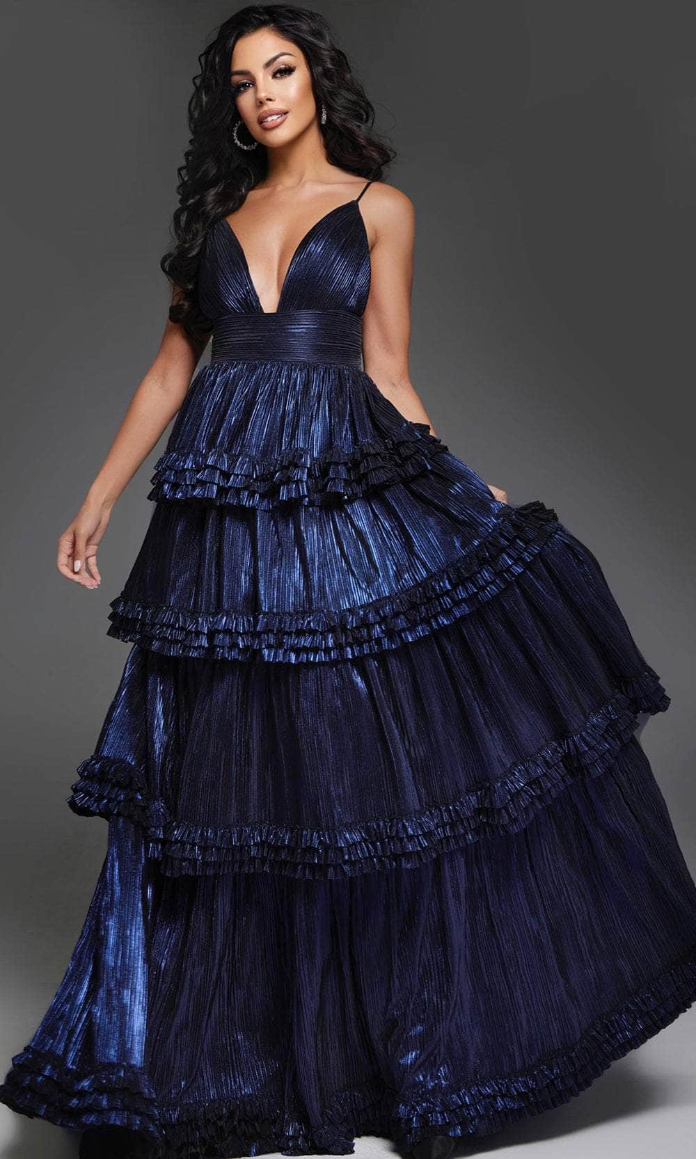 Jovani 38296 - Sleeveless Tiered Skirt Prom Gown Prom Dresses