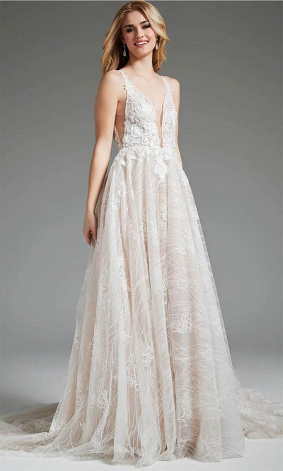 Jovani 39435 - Sleeveless Applique Bridal Gown Wedding Dresses