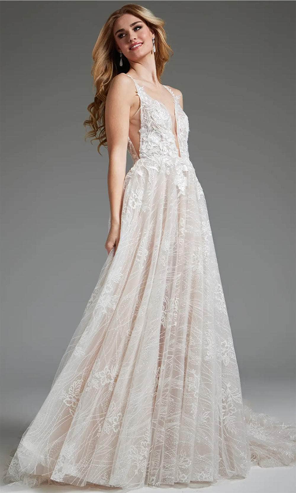 Jovani 39435 - Sleeveless Applique Bridal Gown Wedding Dresses