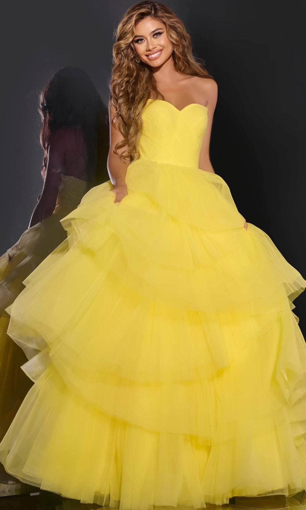 Jovani 40394 - Strapless Tiered Ballgown Prom Dresses
