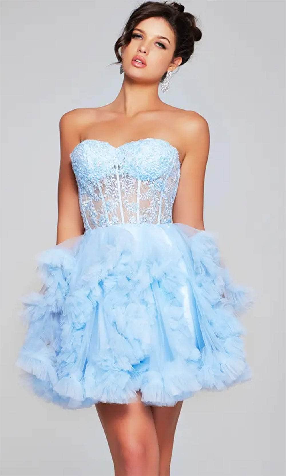 Jovani 40628 Short Homecoming Dress Light Blue / 8