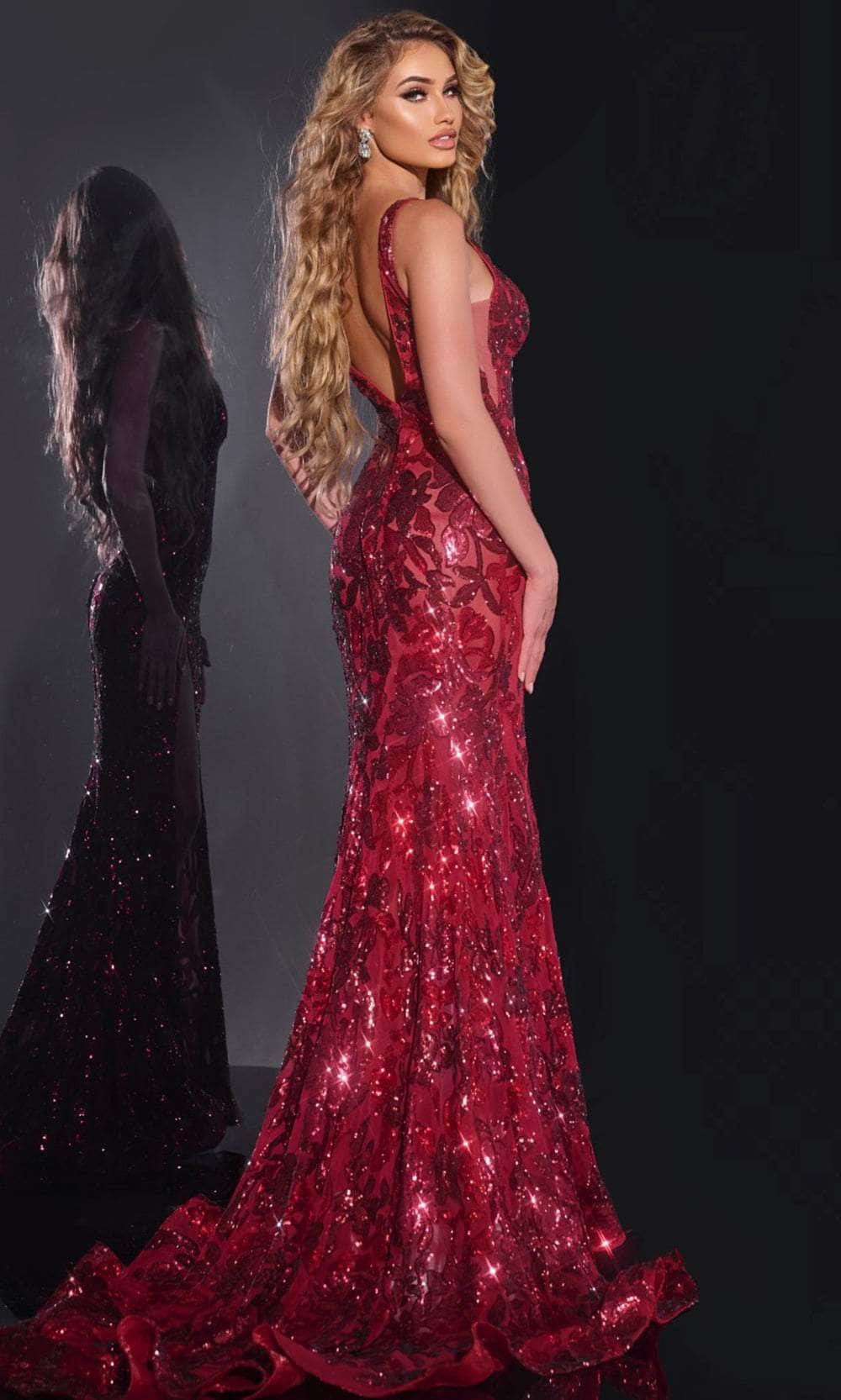 Jovani 40755 - Floral Sequin Prom Dress Prom Dresses