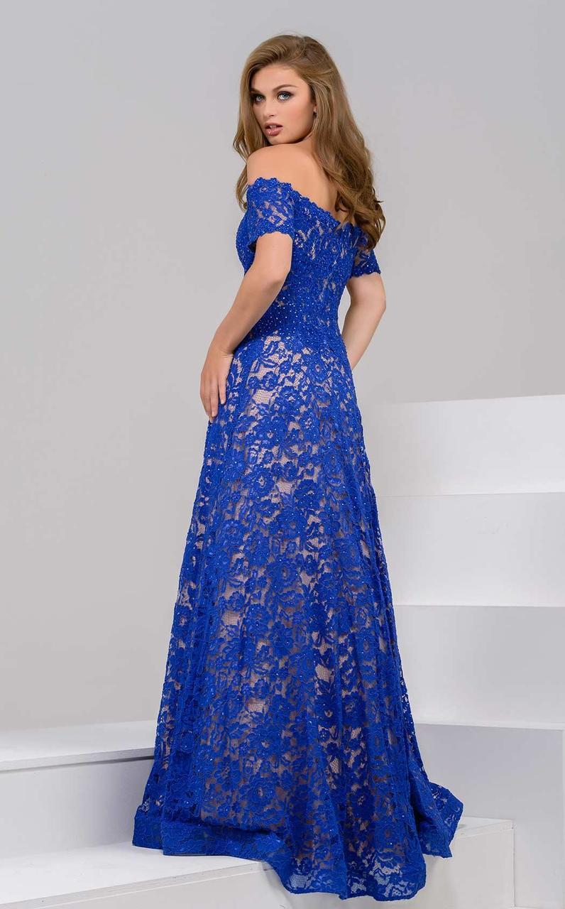 Jovani - 42828 Off-Shoulder Lace Ballgown Special Occasion Dress