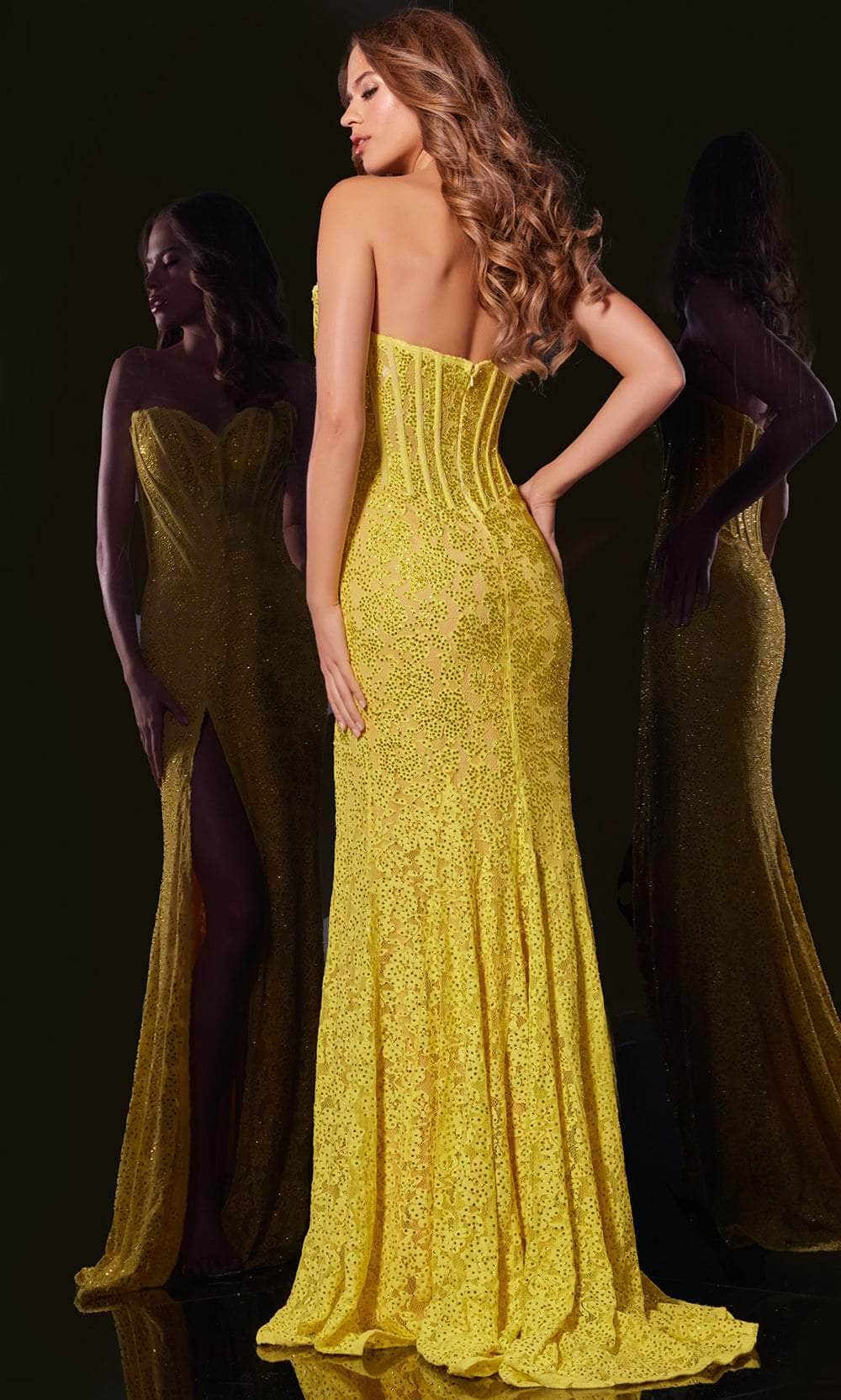 Jovani 43093 - High Slit Applique Prom Dress Prom Dresses