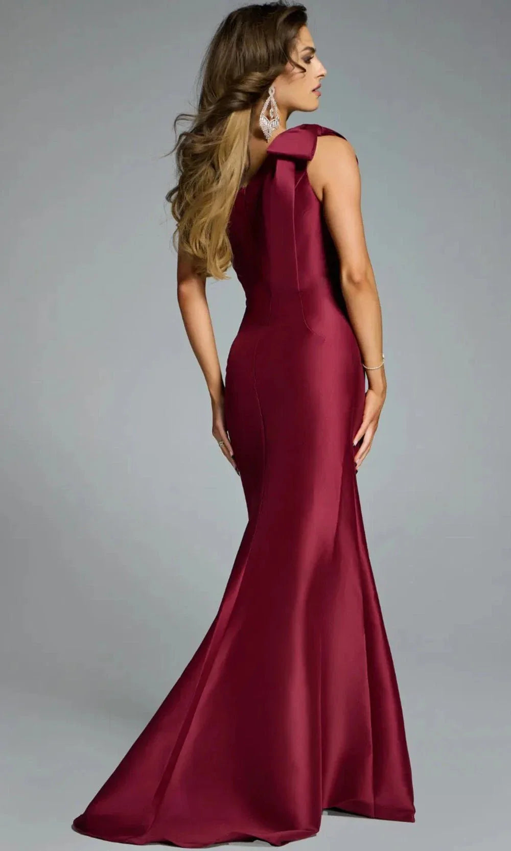 Jovani 43361 - Asymmetric Mermaid Satin Gown Evening Dresses