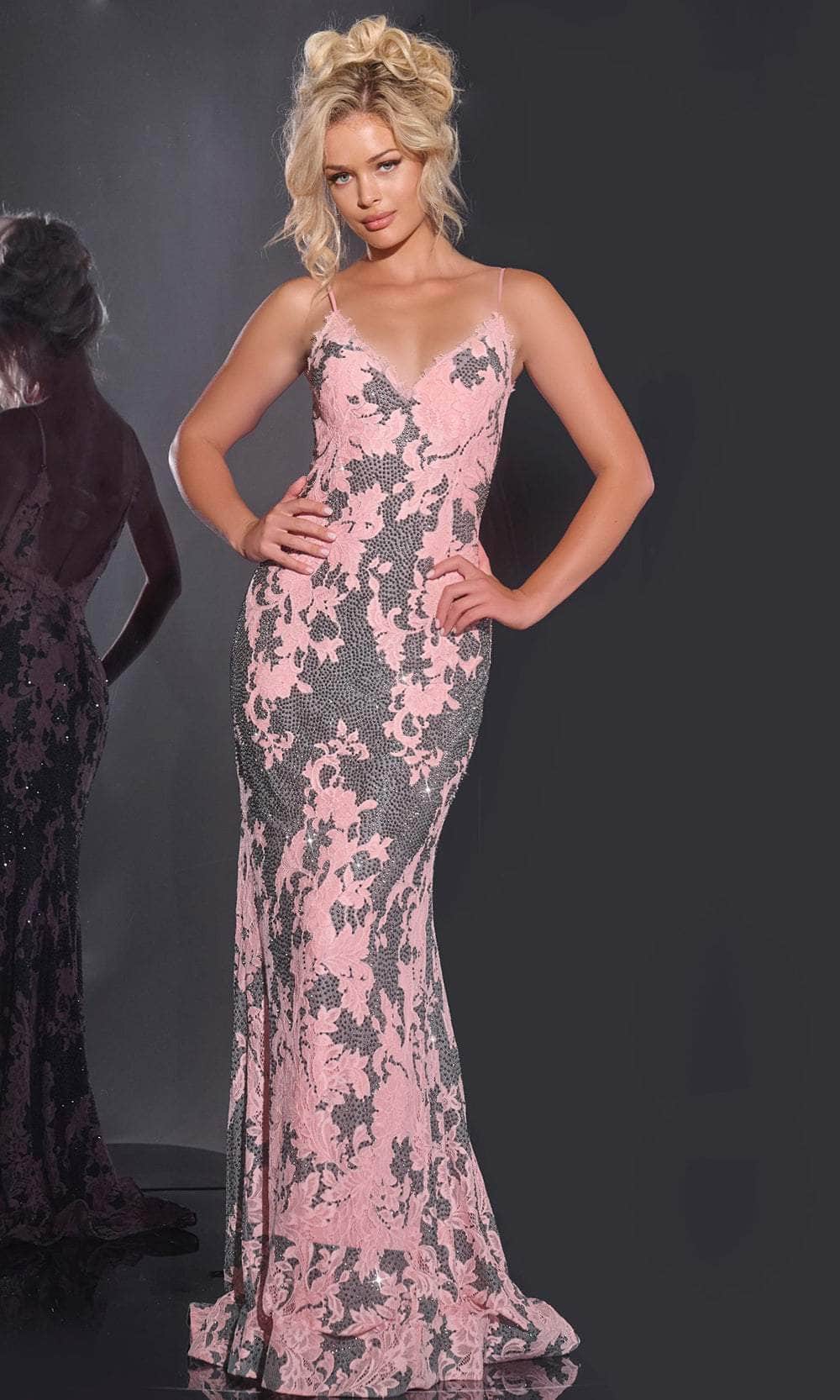 rhinestone mermaid dress Jovani 44033 - Long Lace Mermaid Dress