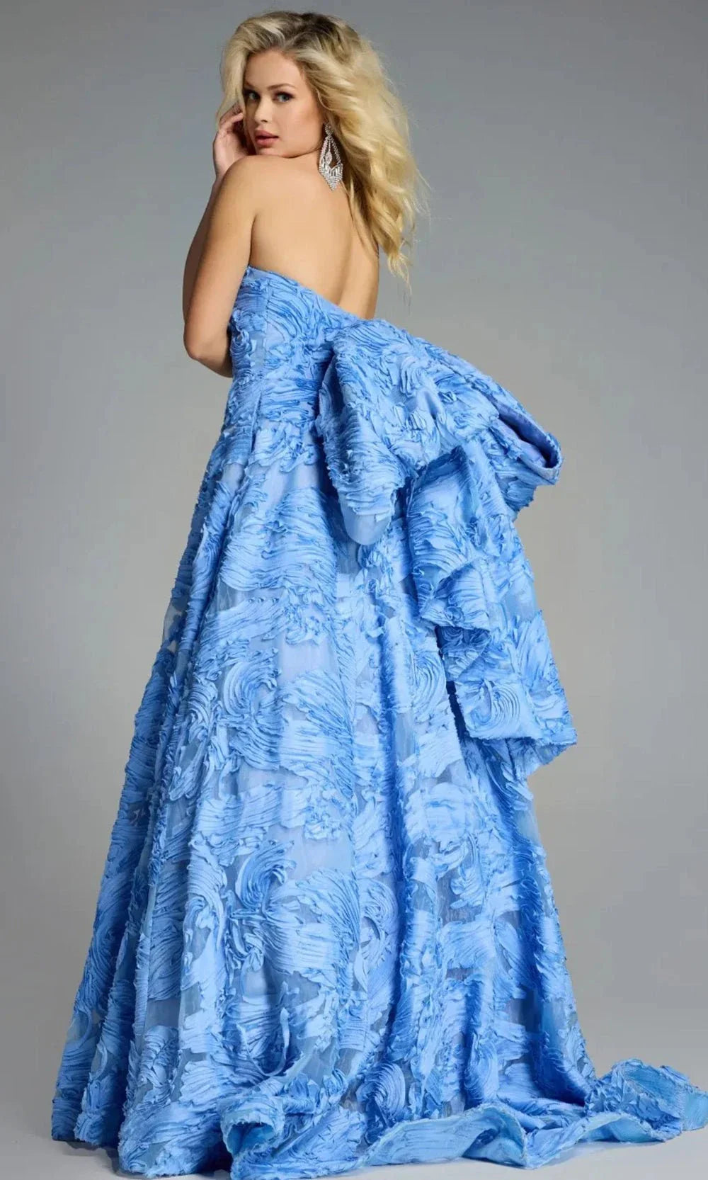 Jovani 44114 - Straight Neckline Textured Ballgown Ball Gowns