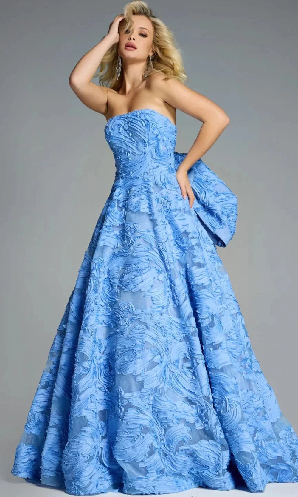 Jovani 44114 - Straight Neckline Textured Ballgown Ball Gowns