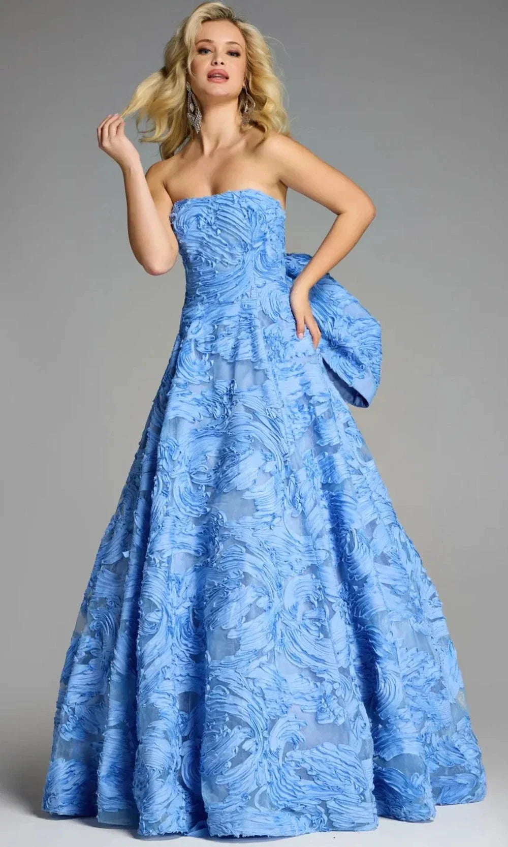 Jovani 44114 - Straight Neckline Textured Ballgown Ball Gowns