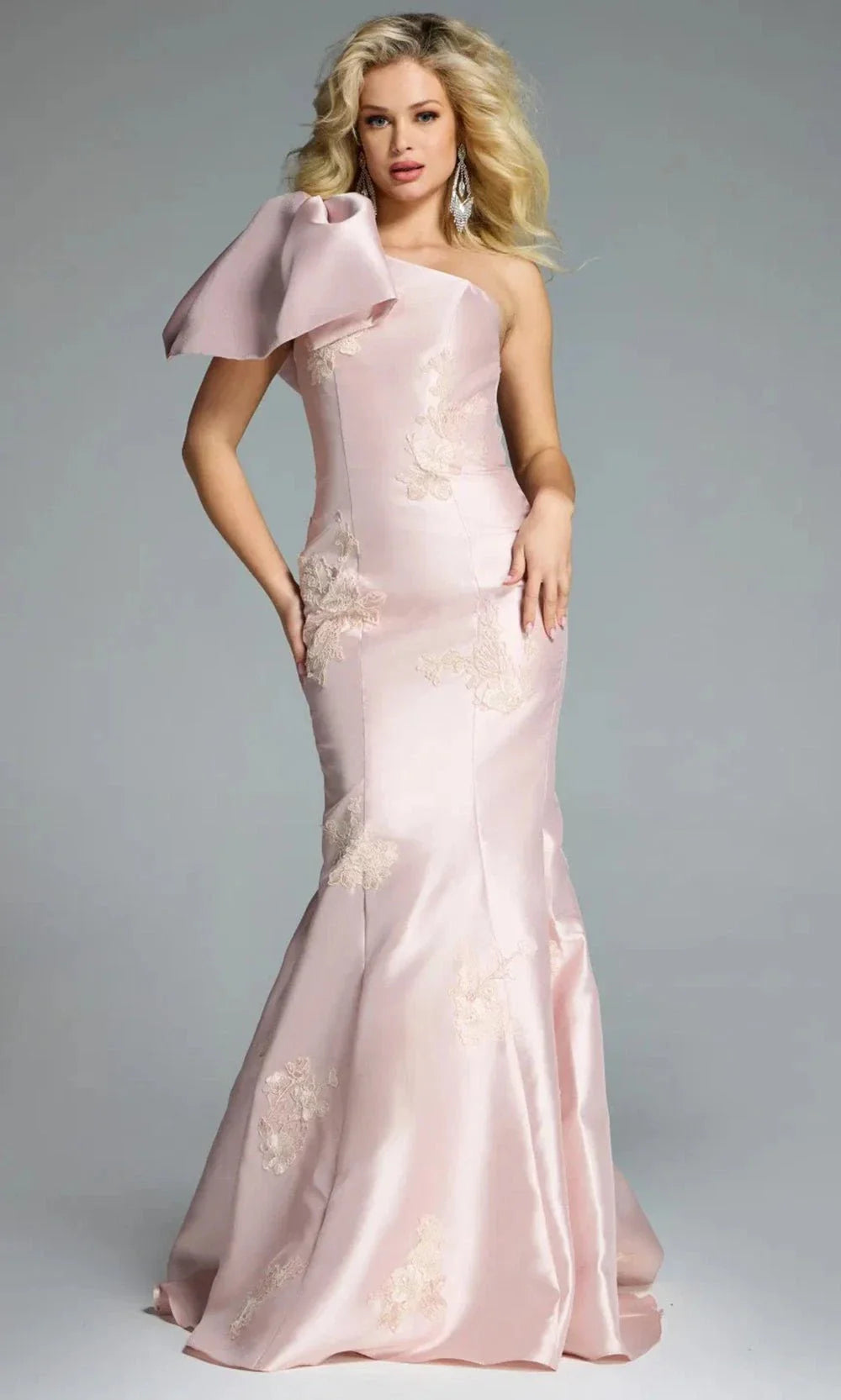 Jovani 44354 - Asymmetric Neck Embroidered Dress Mother of the Bride Dresses