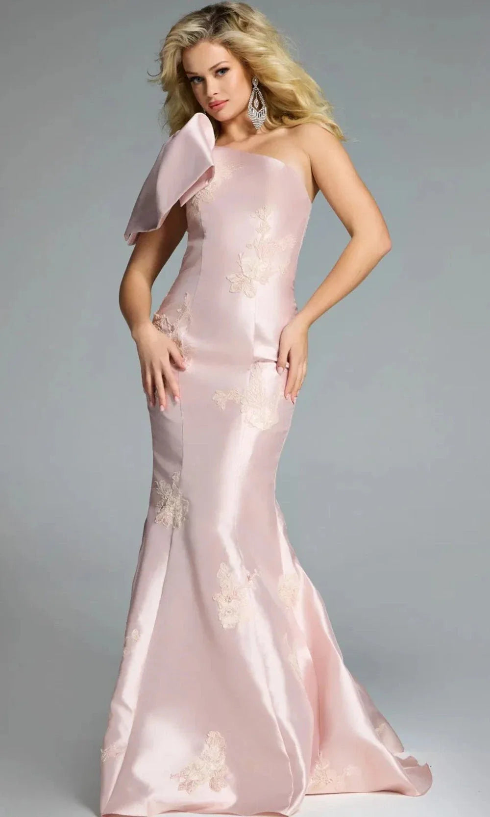 Jovani 44354 - Asymmetric Neck Embroidered Dress Mother of the Bride Dresses