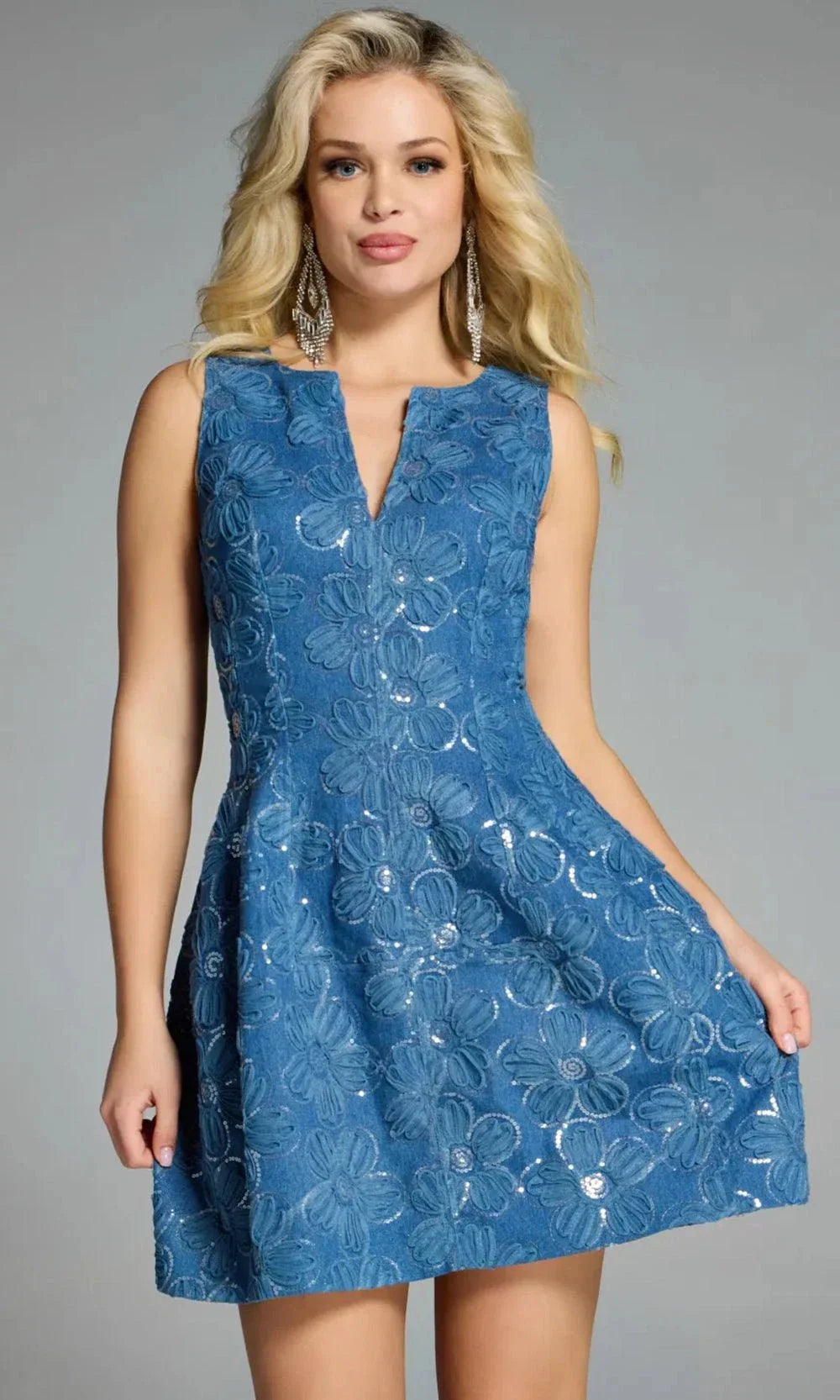 Jovani 44463 - Sequin Floral A-line Party Dress Cocktail Dresses