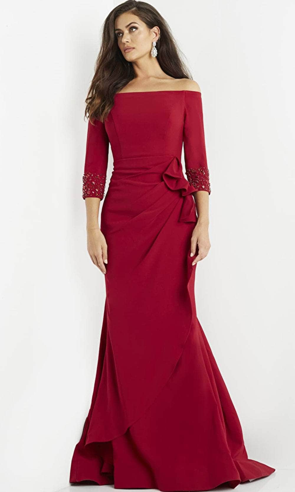 Jovani 8699 - Quarter Sleeve Off-Shoulder Evening Dress Evening Dresses