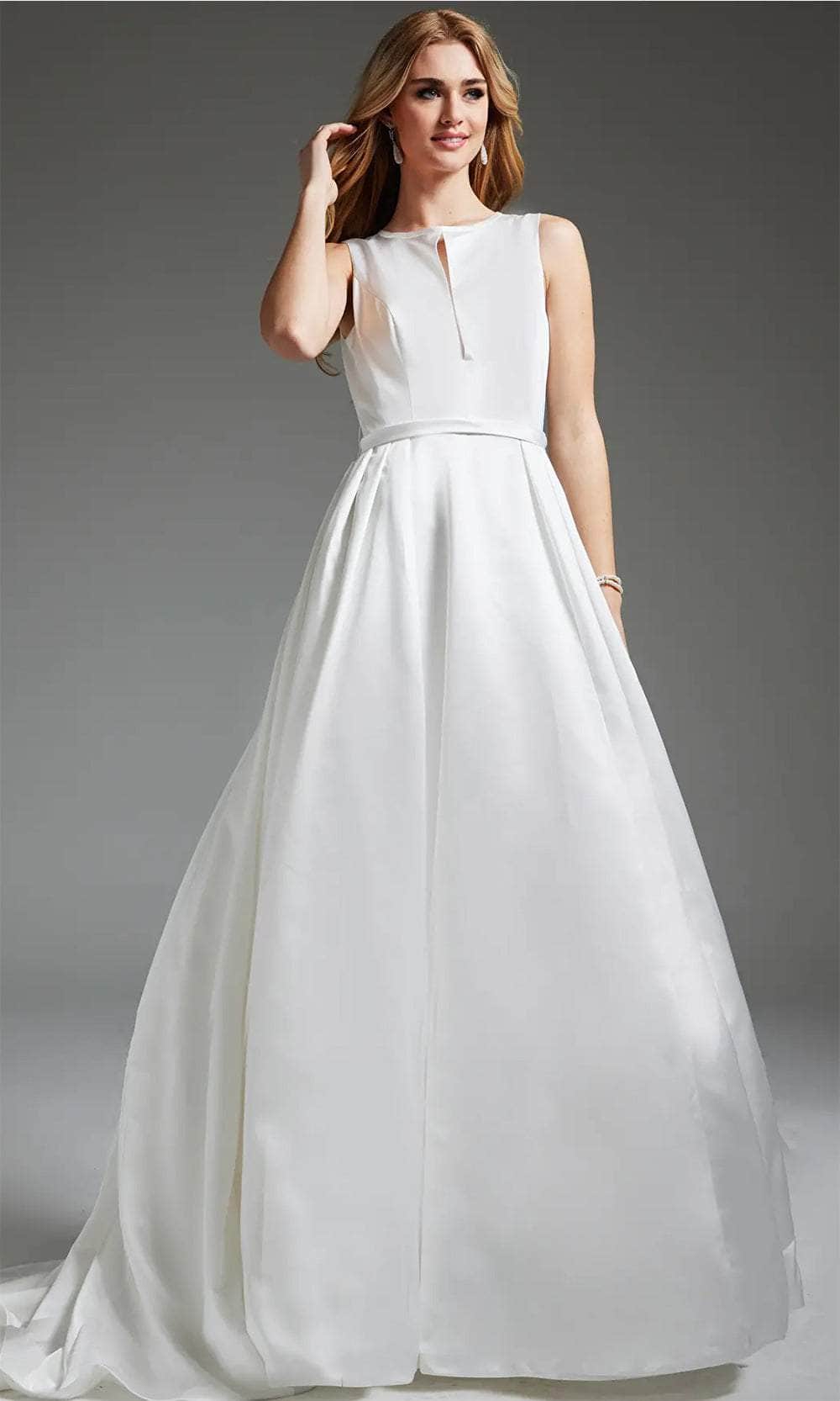 Jovani JB42319 Long Bridal Gown Keyhole Neck A Line Wedding Dress - Ivory / 18 Jovani JB42319 Long Bridal Gown Keyhole Neck A Line Wedding Dress - Ivory / 18